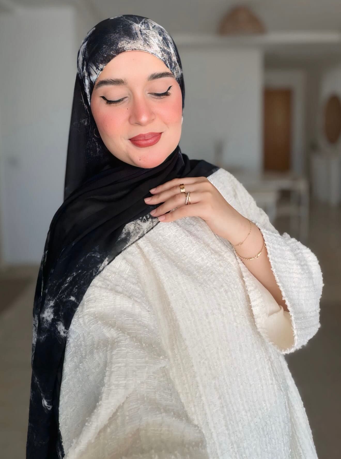 Hijab Imprimé Black Thunder
