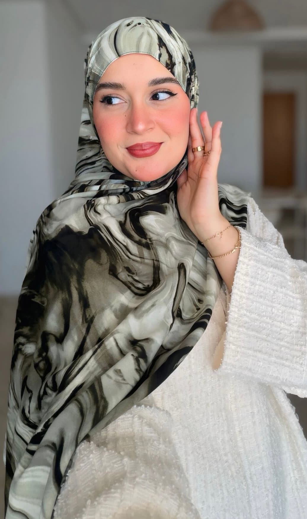 Hijab Imprimé Green Water