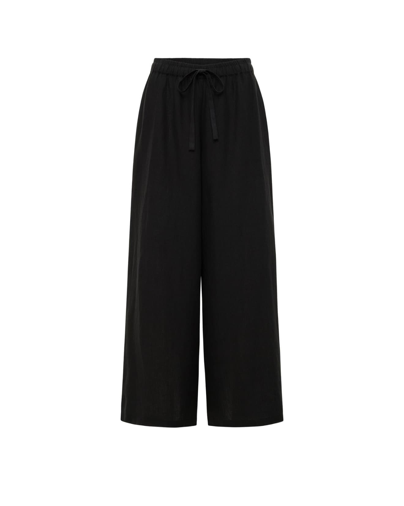 Pantalon Large Lin Noir