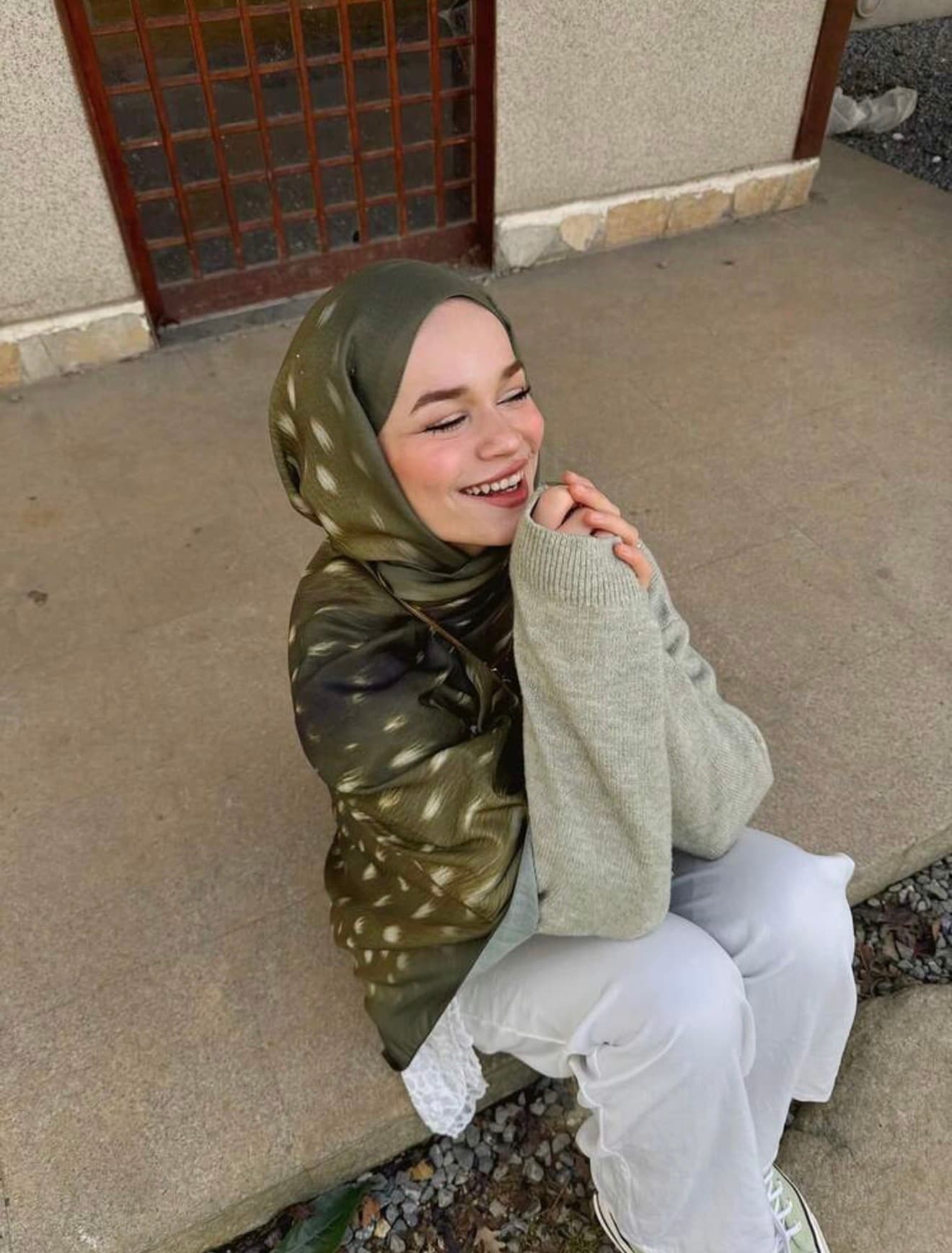 Hijab Imprimé Gazelle Vert